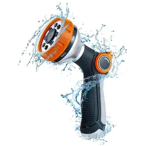 Garden Hose Nozzle, Thumb Control Water Hose Nozzle with 8 Adjustable Spray Modes, Nozzle Sprayer for Watering Garden Showering Pets, Adjustable Nozzles