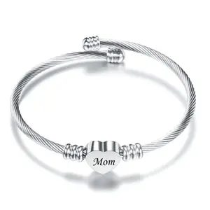 Stainless Steel Braided Mother’s Day Bracelets for Mom