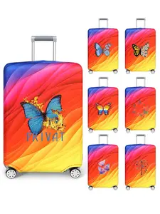 Colorful Butterfly Pattern Luggage Cover, Stretchy Luggage Protective Cover, Anti-scratch Protective Suitcase Cover for 18-32 Inch Suitcase