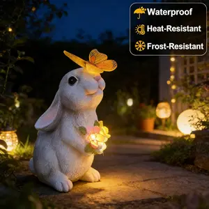Modern Solar Power Landscape Light Decorative Resin Light Garden Lights Rabbits/Cats Shape For Garden Wedding Present Solar Patio Light With LED