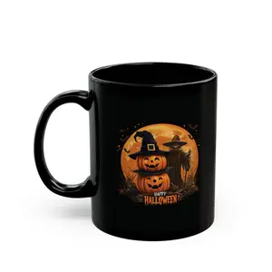 Scarecrow and Pumpkins Halloween Coffee MugScarecrow and Pumpkins Halloween Coffee Mug, Ceramic Cup Cute Spooky Decor Gift for Coffee Tea Hot Chocolate Lovers