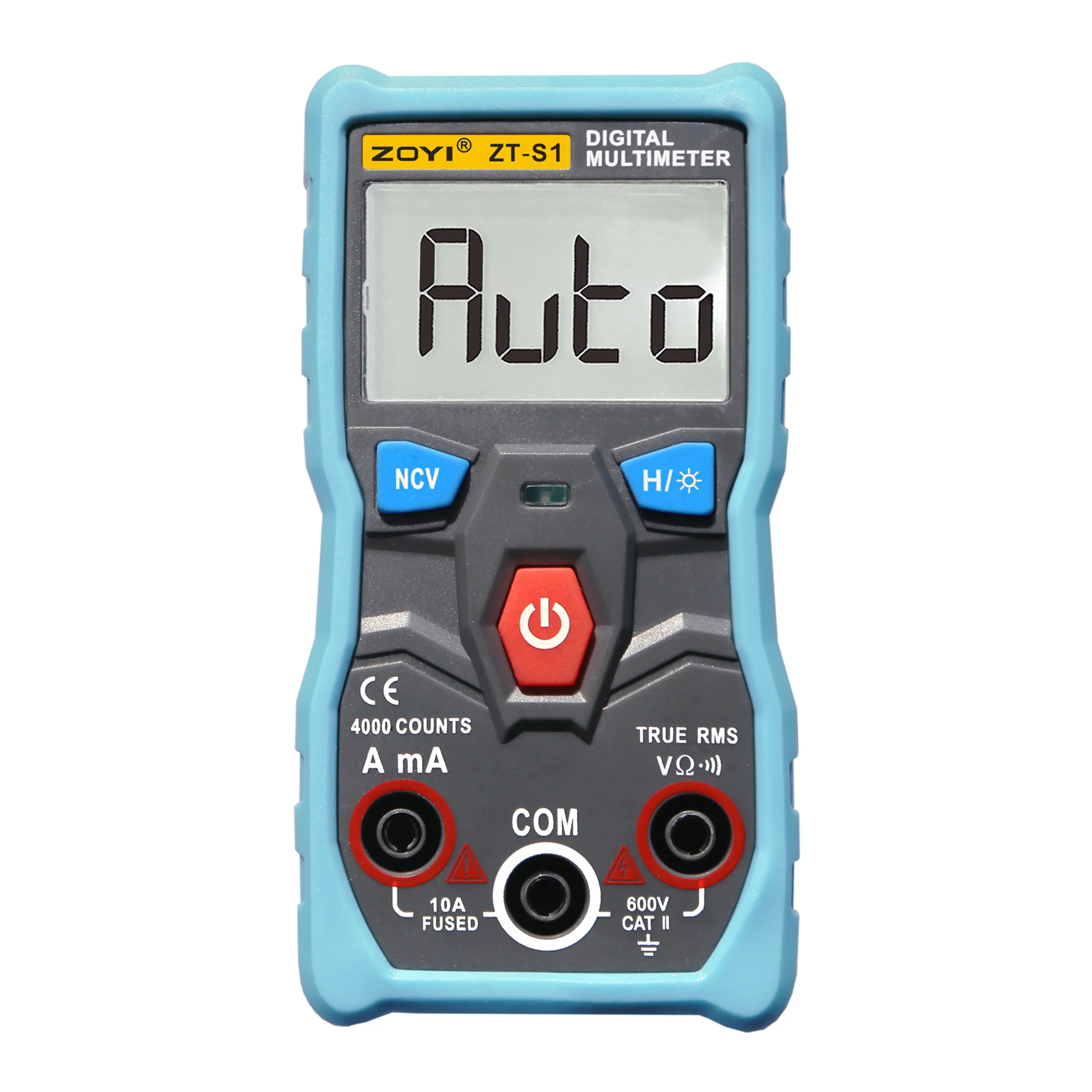 ZOYI ZT-S1 Household Compact Portable Digital Multimeter with Buzzer, Multimeter Probes, Current/Voltage Tests, Backlight Display, ABS Shell, No-Shift Intelligence, Anti-Burn Protection, High Precision, Data Retention, Full Button, Auto Range, 14x11x4 cm