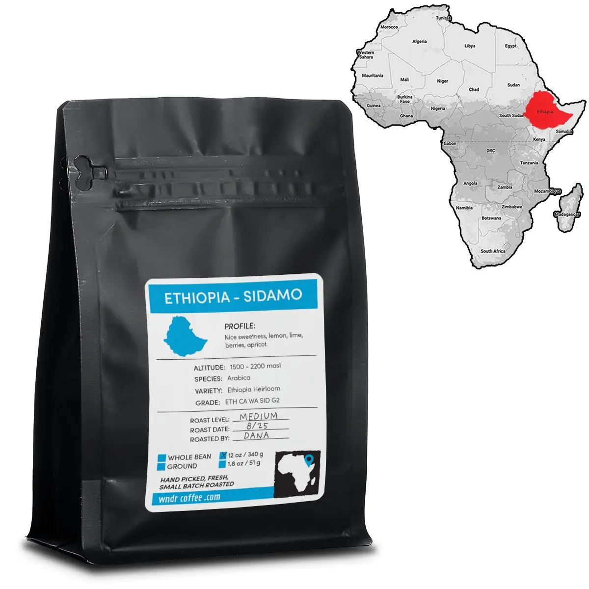 Ethiopia Sidamo - Fair Trade and Organic - Grade 2