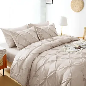 Queen Comforter Set - Bed in A Bag Queen - Dark Grey 7 Pieces Comforters Queen Size, Pintuck Complete Bedding Sets Pinch Pleat with Comforter, Sheets，and Pillowcases & Sham