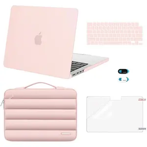 MOSISO MacBook Pro 13 inch Case Set for M2 2025-2016 A2338 M1 A2251 A2289 A2159 A1989 A1708 A1706 with Plastic Hard Case Puffy Sleeve Bag Keyboard Skin Webcam Cover & Screen Protector
