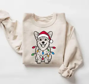 Festive Corgi Christmas Sweatshirt | Santa Corgi Sweater | Christmas Corgi | Corgi Lover Gift | Holiday Dog Sweater | Corgi Xmas Sweatshirt