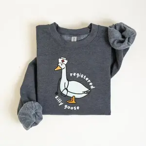 Registered Silly Goose Sweatshirt, RN Shirt, Nurse Gift, Funny Nurse Shirt, Funny Goose Hoodie, Funny Gift, Gag Gift, Nurse Day Cotton Crewneck Fabric Fit Womenswear Yarn