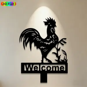 1pc Rooster Metal Wall Art, Vivid Rooster Statue Mural, Ideal Gift for Easter, Thanksgiving, Farmhouse Decor Enthusiasts, Weather-Resistant Metal Wall Decor Wall Sculptures, Perfect for Garden Wall & Front Yard Fence, Charming Outdoor Welcome Decor