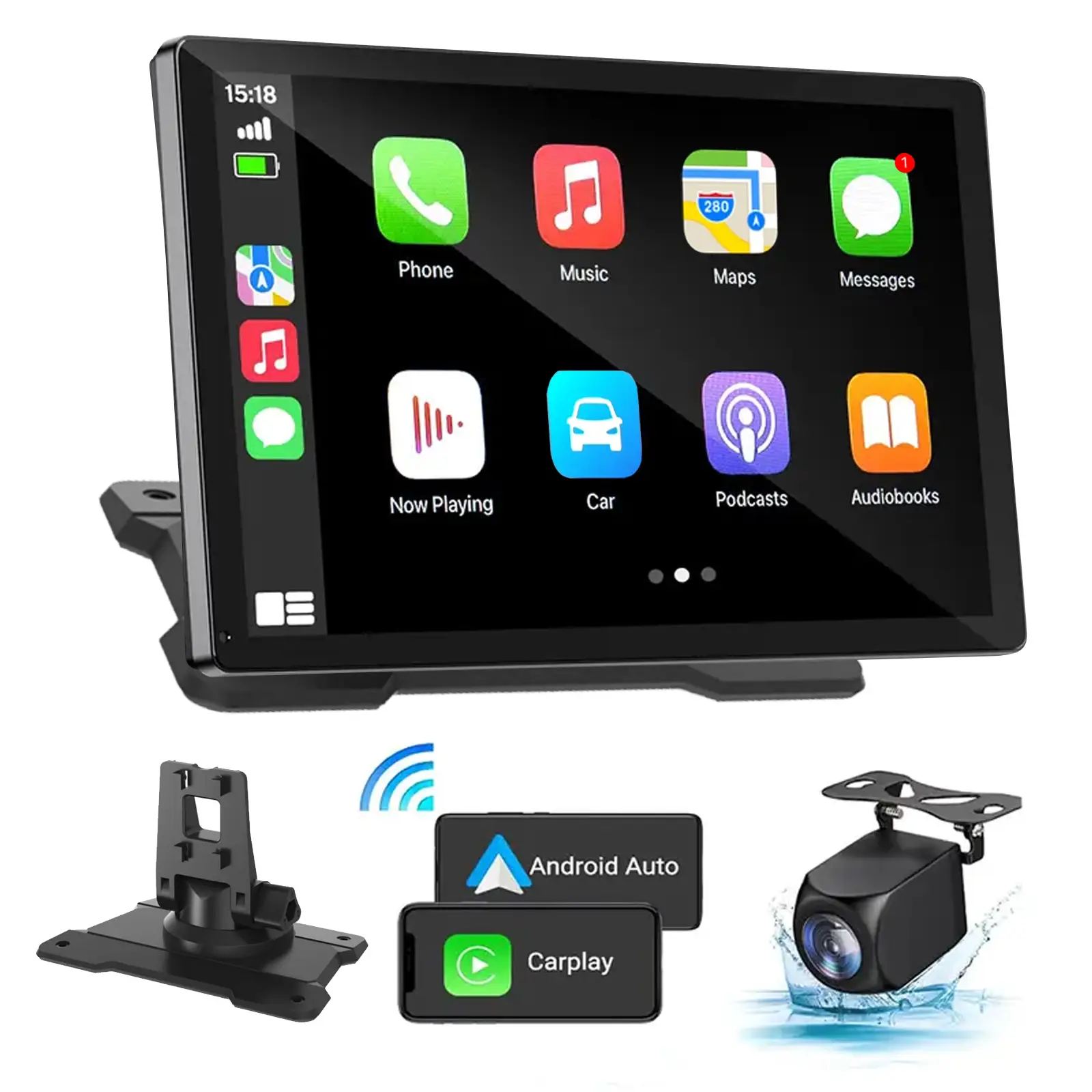 【Pierden】2025 Newest 7-Inch IPS Touchscreen Car Stereo with Wired/Wireless AC/AA Support carplay for Vehicles