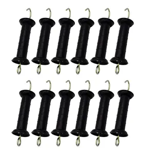 Plastic Electric Fence Gate Handle Insulators Gate Handle with Spring Black 12