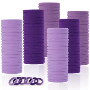 120 count Purple Hair Ties for Women, No  Soft Seamless Nylon Hair Elastics for Thick Hair, Ponytail Holders, 3 Gradient Purple Hair Accessories