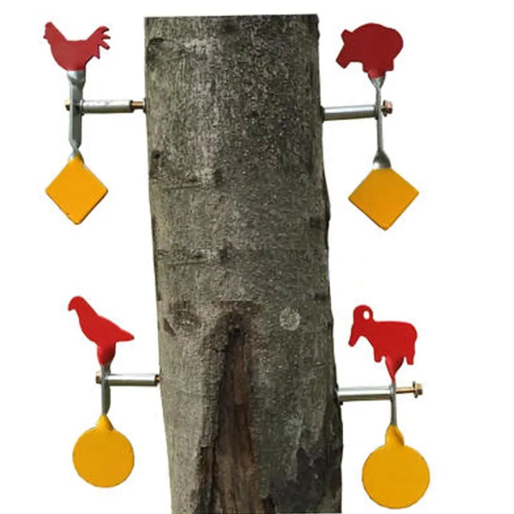 Side-Screw Animal Targets, Outdoor, Sport, Red and Yellow,  Four Unique Animal Designs Available, Durable Side Screw Target Design