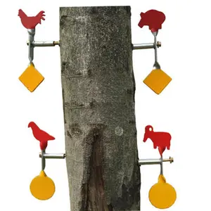 Side-Screw Animal Targets, Outdoor, Red and Yellow,  Four Unique Animal Designs Available, Durable Side Screw Target Design
