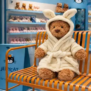 Jellycat Bartholomew Bear 40cm in Luxury Bunny Robe with Official Gift Bag Soft Plush Teddy for Kids Birthday Surprise Keepsake