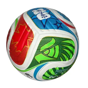 2026 World Cup Theme Tri-Colored Soccer Ball - Premium Match & Training Ball Size 5 for Players & Fans with Excellent Control Durability and Visual Appeal
