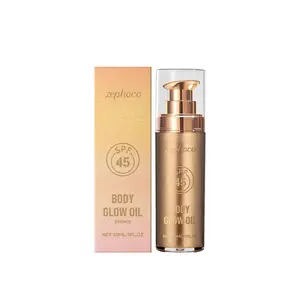 zephoco Body Glow Oil (Bronze) Mica Shimmer Brightening Coconut Oil Moisturizing Body Glow Oil