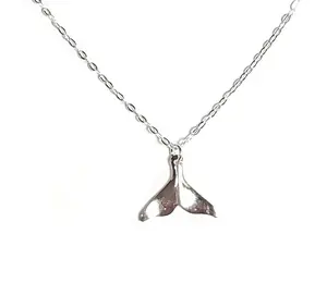 Sterling Silver Dainty Whale Tale Necklace Perfect for Layering