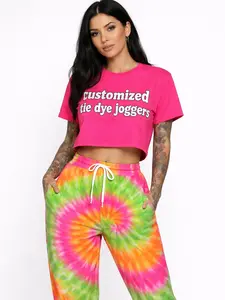 TIE DYE JOGGERS CUSTOMIZED TIE DYE Pack Live - PLAIN OR ADD A Choose the Graphic Women's Comfortable T-Shirt, Sweatshirt, Hoodie - Christmas T-Shirts, Skull & Retro Shirts, Streetwear Casual Crewneck Tee