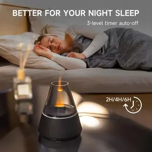 A9 Flame Essential Oil Diffuser Aromatherapy Machine, Seven-Color Gradient Lights, Humidifier Mist Maker, Timer Setting, Auto Shut-Off Protection