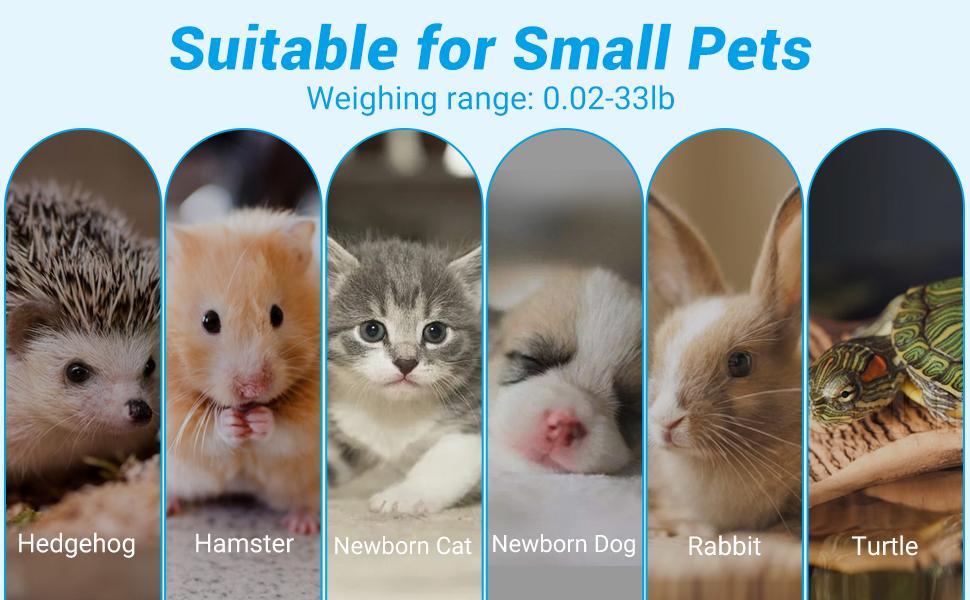 Digital Pet Scale for Small Animals, 33lb/15kg Pet Weight Scale with 1g Precision, LED Display, Puppy & Kitten Scale, Reptile, Guinea Pig & Rabbit Scale with Tare Function for Home & Vet