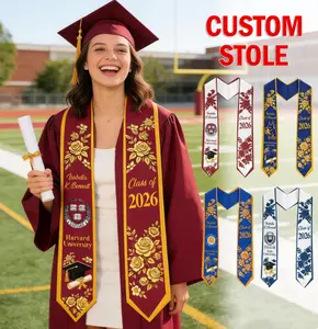 Custom Graduation Stole Class of 2026, Personalized Logo&Name Graduation Sash