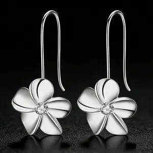 AELNEN Flower Earrings for Women S925 Sterling Silver - Leverback Dangle Earrings Hypoallergenic - Sensitive Ears Friendly Design