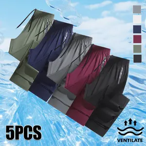 Men’s summer cool casual athletic long pants with zippered pockets and a drawstring waist; quick drying, breathable straight leg design. Ideal for everyday outdoor activities and gym workouts—the perfect choice for hot summer days and a great gift for sum