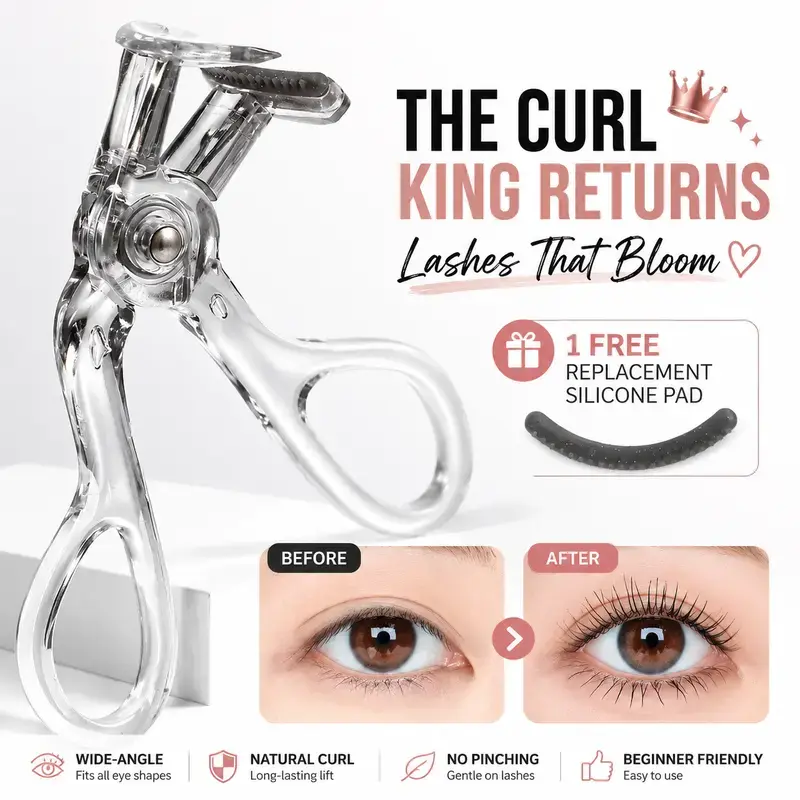 Professional Eyelash Curler – Wide Angle Natural Lift & Precision Root Curl for Perfect Lashes Professional Eyelash Curler – Wide Angle Natural Lift & Precision Root Curl for Perfect Lashes