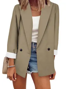 New Pure Color Small Suit Single Long Sleeve Spring Autumn Jacket, Stylish Casual Outerwear for Women, Perfect for Office and Daily Wear