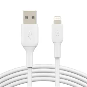 Belkin CAA001bt1MWH Lightning & USB Connector Data Transfer Cable - 3.28 ft, White - Electronic Cable for Smartphone, Cellphone, Plug Compatibility