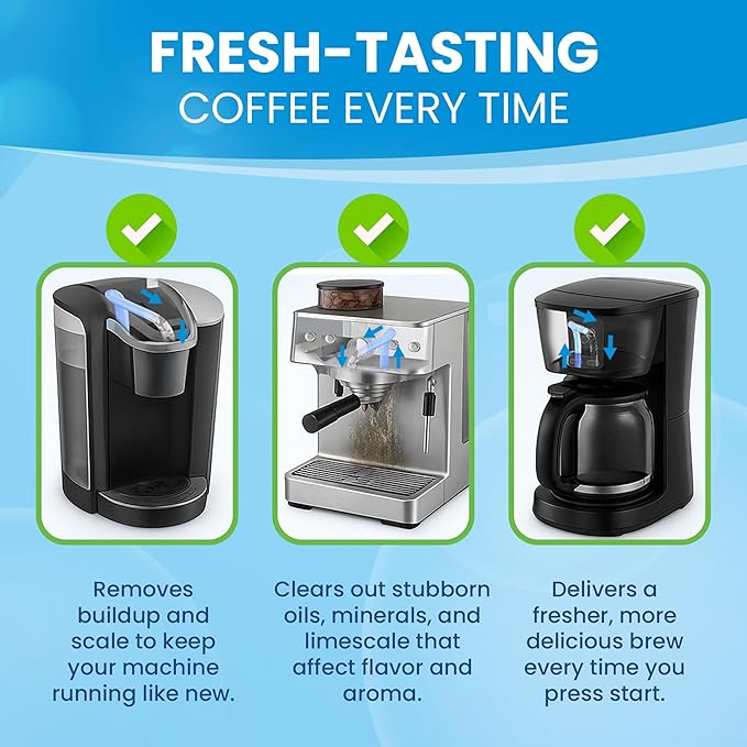 Coffee Machine Cleaner Descaler Tablets - 6Pack, Deep Cleaning and Descaling for All Coffee Makers , Coffee Maker Pot Descaling & Cleaning Tabs, Descale Drip Coffe And Espresso Machines mopping products