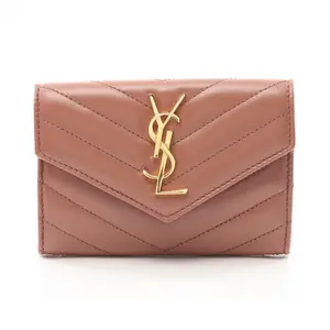Pre-owned Yves Saint Laurent Others Small Leather Goods Saint Laurent Monogram Envelope Leather Wallet