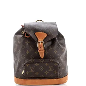 Pre-owned Louis Vuitton Canvas Coated Backpacks Vintage Montsouris Backpack Monogram Canvas MM by Rebag