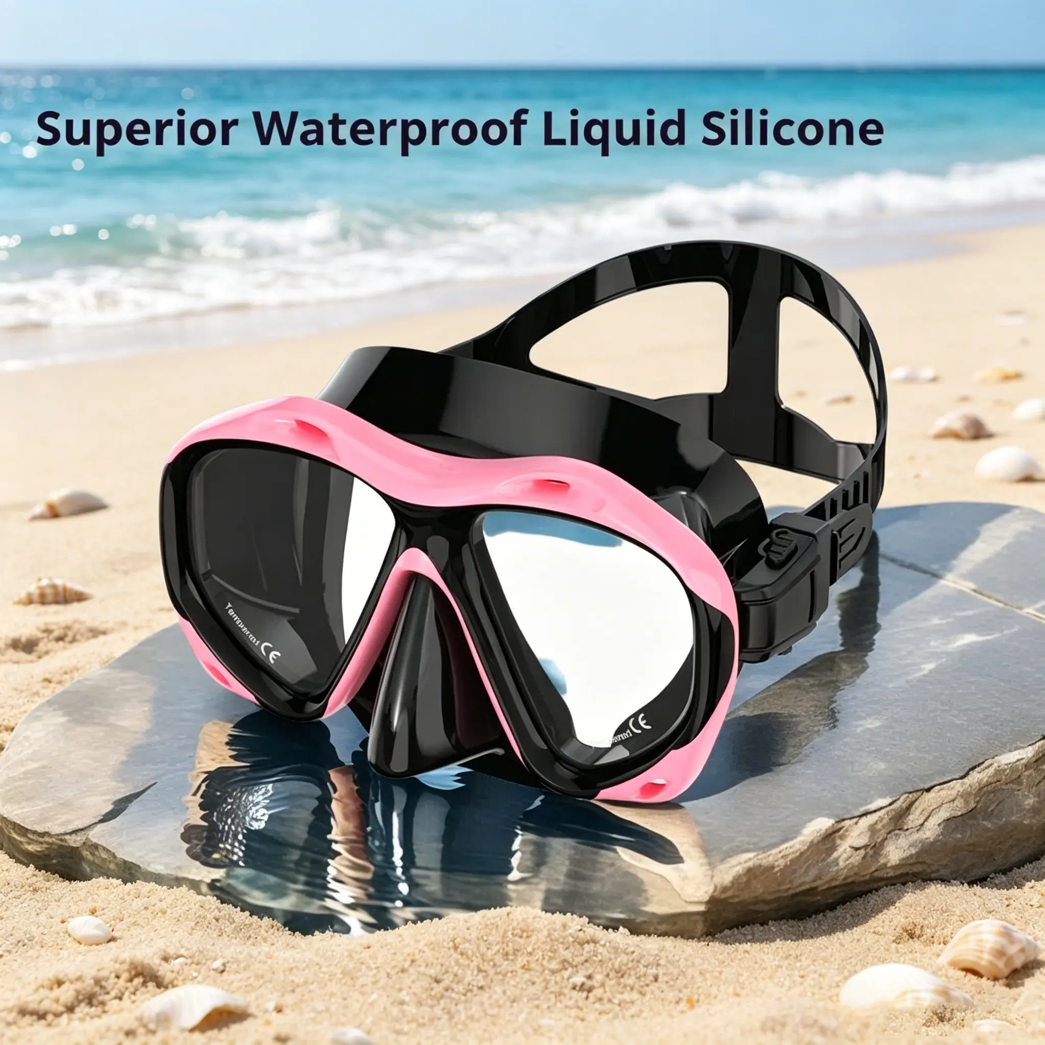 Professional waterproof high-definition freediving mask for adults, snorkeling, nose protection, and swimming.