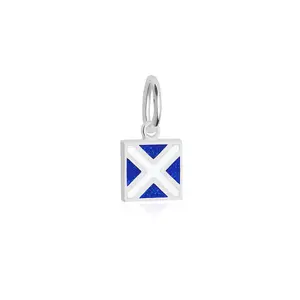 Letter M, Nautical Flag Silver Mini Charm