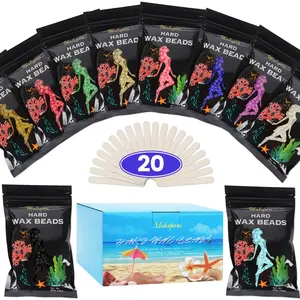 Hair Removal Wax Beads 2.2lb (1000g), Hard Wax Beads for Whole Body, Painless Hair Removal Wax Bead Set for Women and Men, 10 Flavours, Contains 20 Wax Sticks  wax Infused Hard Wax Beads Coconut  Hard Wax Beads Refill Waxing waxing kit Smooth Cosmetic