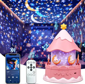 LED Galaxy Projector Starry Night Light, 21 Films Musical Lamp with Bluetooth Remote & Timer for kids Xmas Gift Room decoration