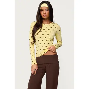 Maricelle Polka Dot Long Sleeve T Shirt