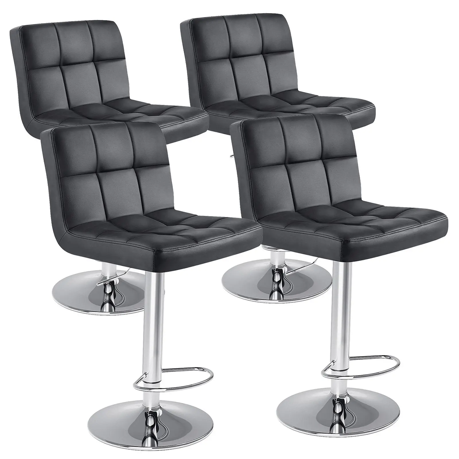 【Back To School 】Sweetcrispy S-Adjustable Height Barstools - PU Leather Swivel Chairs with Hydraulic Lift, Thick Seat Cushions, Backrests, Steel Frame, Home Decor Kitchen Counter Height Furniture, Adjustable Barstools, Home Bar