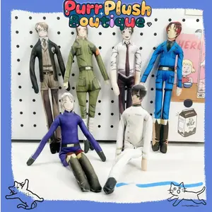 28CM Axis Powers Worlds Stars Plush Doll Wire Doll Hetalia Arthur Kirkland Alfred F Jones Wang Yao Keyring with Skeleton Gift
