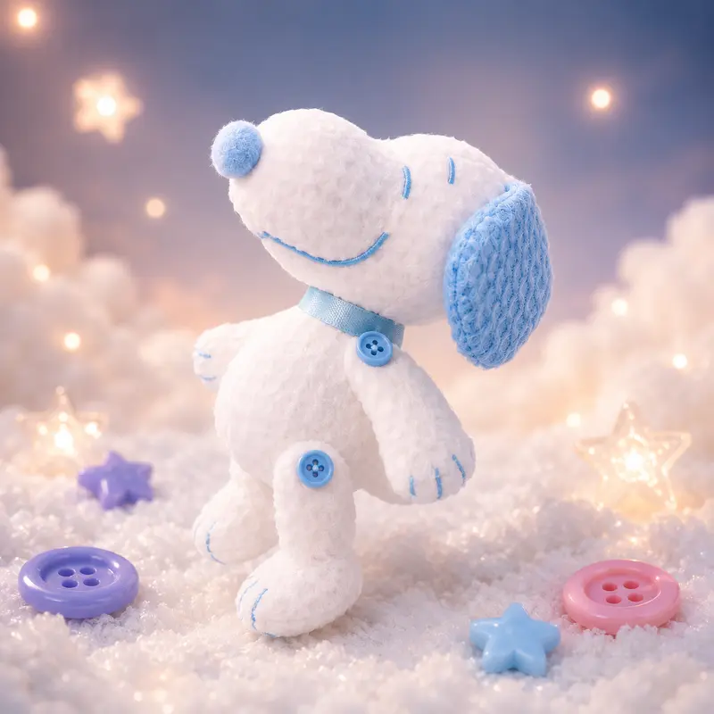 SNOOPY Button-Style Blind Box Doll - A Single Box, Blind Bag Collectible, Mystery Packs, 4 Designs Total, Unisex Mini Toy, Detailed Design, Coffee Table Decor, Back to School Gift