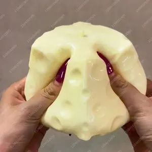 Jumbo Cheese Cube Stress Ball Big Cheese Shapeable Squeeze Ball Non-Bounce Fidget Toy ASMR Sensory Anti-Stress Christmas Gift,summervibes