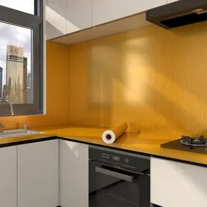Gold Texture Contact Paper Peel and Stick Wallpaper Kitchen Self Adhesive Wallpaper Aluminum Foil Oil Proof Waterproof Removable Wall Paper for Countertop Cabinet Drawer 17.71"x78.74"