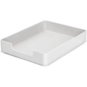 Letter Size Tray Desk Drawer Organizer A4 Plastic Paper Tray File Organizer Holder for Office School Home Storage Off-White