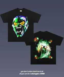 Green Goblin Double Sided Prints Graphic Tee Streetwear Outfit Crewneck Classic Clothing Menswear