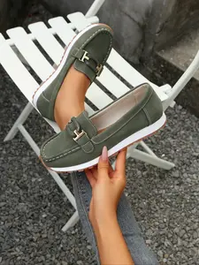 Women's Fashionable Solid Color Slip on Loafers, Soft Sole Flats, Casual Comfortable Shoes for Daily Wear, Lightweight Breathable Shoes for All Seasons, Girl, Commuter Shoes Work