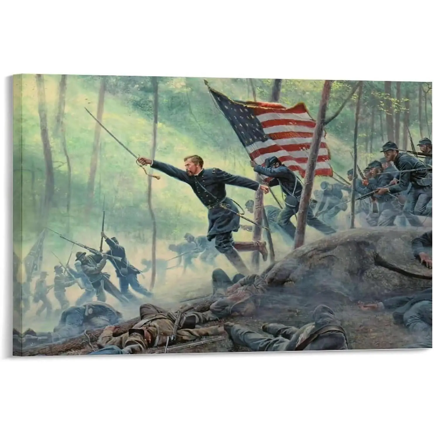 American History Battle of Gettysburg Vintage Canvas Wall Art, Printed Poster for Bedroom & Office Decor, Artwork Photo (1)