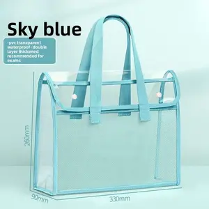 Handheld Transparent Document Bag Clear Plastic Carrying Case
