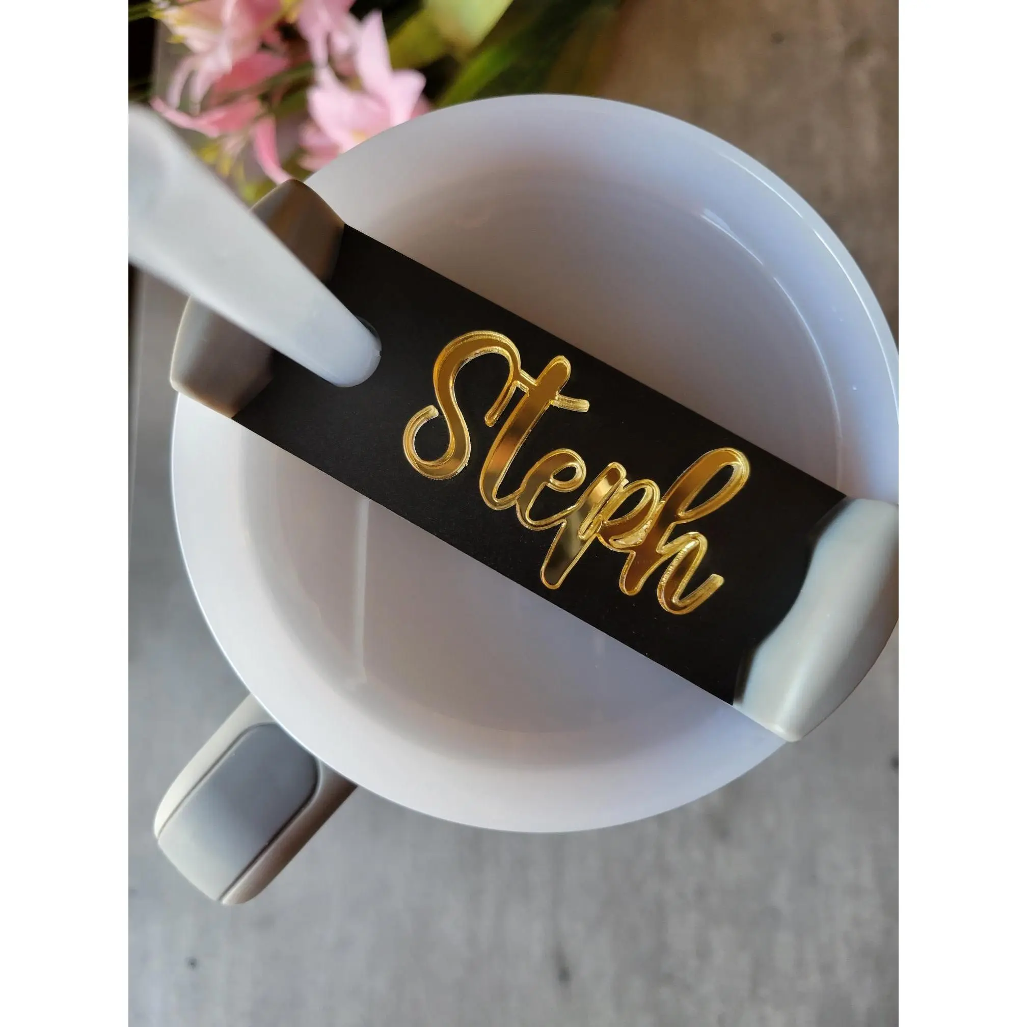 Modern Stanley Name Plate - Black & Gold