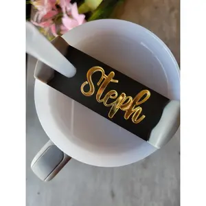 Modern Stanley Name Plate - Black & Gold
